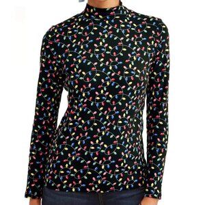 Christmas Lights Mock Top 100% Cotton Christmas Top Size XL